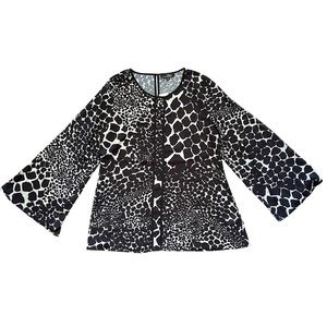 NWT Suzanne Betro Long Sleeve Bell Blouse - Size L